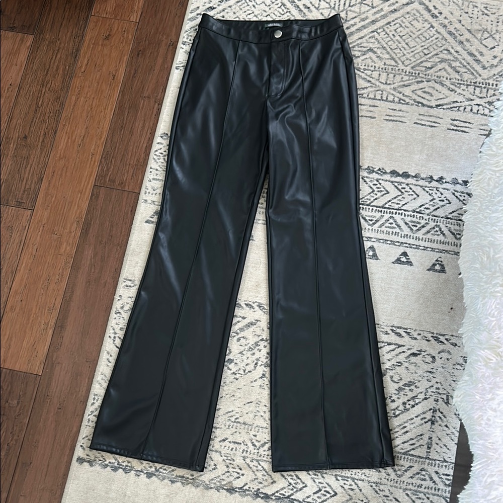 Wild Fable Black Faux Leather Flare Pants